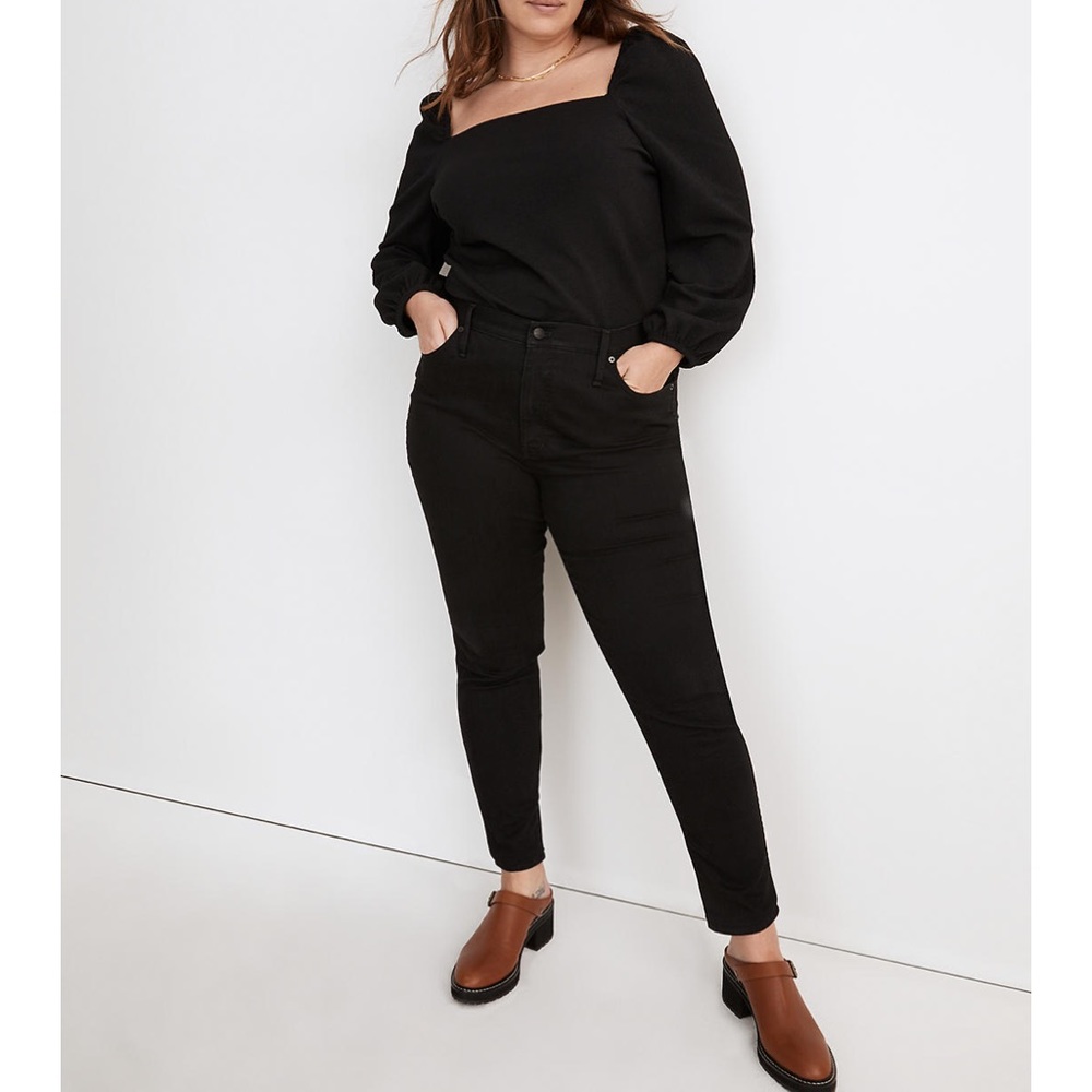 MADEWELL 10" High-Rise Skinny Jeans in Black Frost